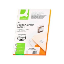 Etiqueta adhesiva q-connect kf01588 tamaño 99,1x67,7 mm fotocopiadora laser ink-jet caja con 100 hojas din a4