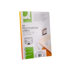 Etiqueta adhesiva q-connect kf10652 tamaño 96,5x42,3 mm fotocopiadora laser ink-jet caja con 100 hojas din a4