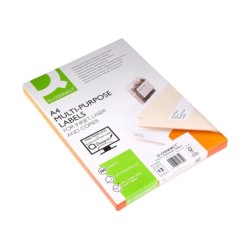 Etiqueta adhesiva q-connect kf10652 tamaño 96,5x42,3 mm fotocopiadora laser ink-jet caja con 100 hojas din a4