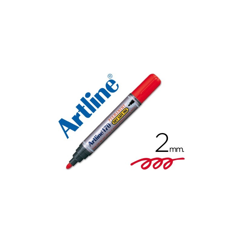 Rotulador artline marcador permanente 170 rojo punta redonda 2 mm antisecado Rotulador artline marcador permanente 170 rojo punta redonda 2 mm antisecado