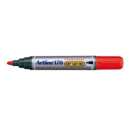 Rotulador artline marcador permanente 170 rojo punta redonda 2 mm antisecado
