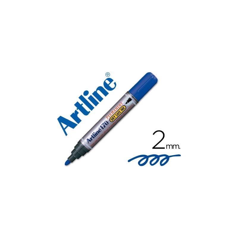 Rotulador artline marcador permanente 170 azul punta redonda 2mm antisecado Rotulador artline marcador permanente 170 azul punta redonda 2mm antisecado