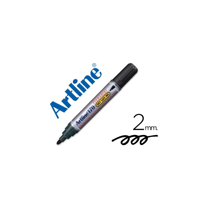 Rotulador artline marcador permanente 170 negro punta redonda 2 mm antisecado Rotulador artline marcador permanente 170 negro punta redonda 2 mm antisecado