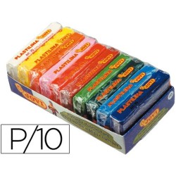 Plastilina jovi 70 tamaño pequeño bandeja de 10 unidades colores surtidos