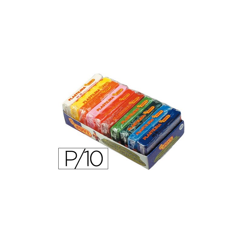 Plastilina jovi 70 tamaño pequeño bandeja de 10 unidades colores surtidos