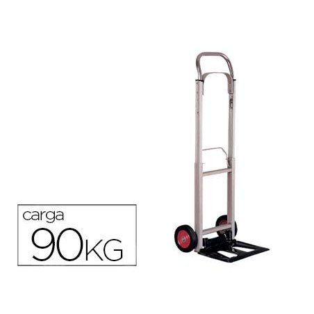 Carretilla portapaquetes q-connect con ruedas plegablesen aluminio carga 90 kg 1110x390x410 mm