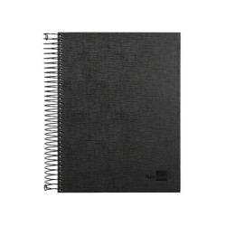 Cuaderno espiral liderpapel a5 micro papercoat tapa forrada 140h 75 gr cuadro5mm 5 bandas 6 taladros negro