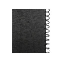 Cuaderno espiral liderpapel a5 micro papercoat tapa forrada 140h 75 gr cuadro5mm 5 bandas 6 taladros negro