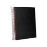 Cuaderno espiral liderpapel a5 micro papercoat tapa forrada 140h 75 gr cuadro5mm 5 bandas 6 taladros negro