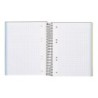 Cuaderno espiral liderpapel a5 micro papercoat tapa forrada 140h 75 gr cuadro5mm 5 bandas 6 taladros negro
