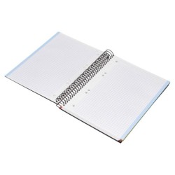Cuaderno espiral liderpapel a5 micro papercoat tapa forrada 140h 75 gr cuadro5mm 5 bandas 6 taladros negro