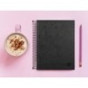Cuaderno espiral liderpapel a5 micro papercoat tapa forrada 140h 75 gr cuadro5mm 5 bandas 6 taladros negro