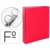 Carpeta de 2 anillas 40mm mixtas liderpapel folio carton forrado paper coat plastico roja