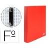 Carpeta de 2 anillas 25mm mixtas liderpapel folio carton forrado paper coat compresor plastico roja