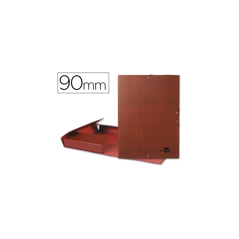Carpeta proyectos liderpapel folio lomo 90mm carton forrado cuero