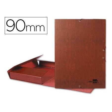 Carpeta proyectos liderpapel folio lomo 90mm carton forrado cuero