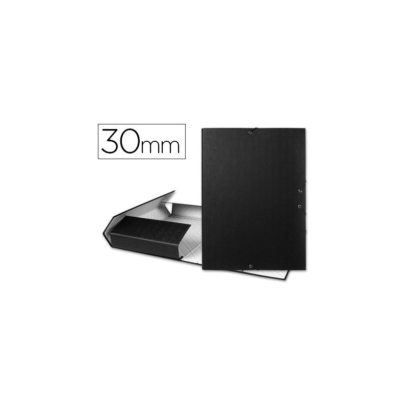 Carpeta proyectos liderpapel folio lomo 30mm carton forrado negra