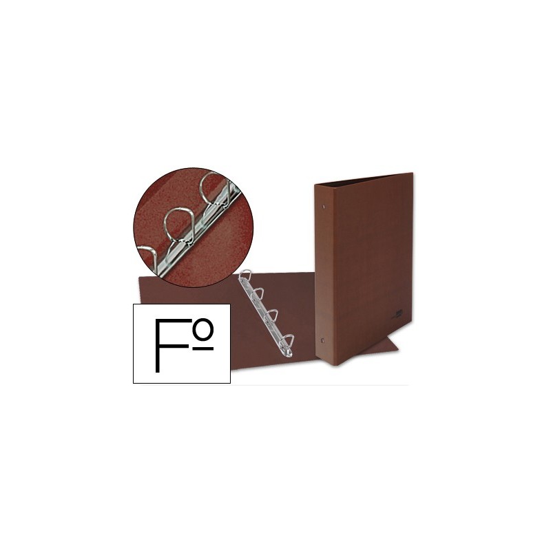 Carpeta de 4 anillas 40mm mixtas liderpapel folio carton cuero forrado compresor plastico