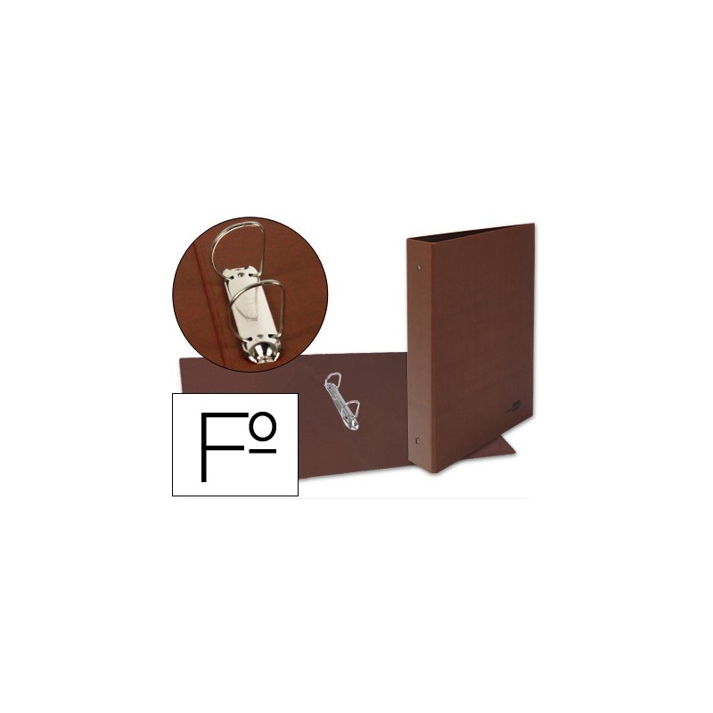 Carpeta de 2 anillas 25mm mixtas liderpapel folio carton cuero forrado compresor plastico