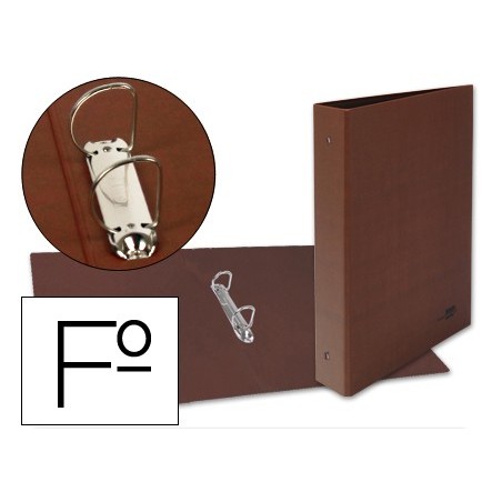 Carpeta de 2 anillas 25mm mixtas liderpapel folio carton cuero forrado compresor plastico