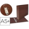 Carpeta de 2 anillas 25mm mixtas liderpapel cuarto apaisado carton cuero forrado compresor plastico