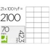 Etiqueta adhesiva q-connect kf10649 -tamaño 70x42,3 mm fotocopiadora laser ink-jet caja con 100 hojas din a4