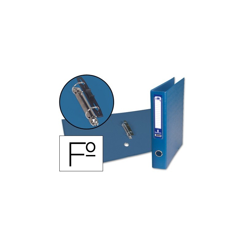 Carpeta de 2 anillas 40mm mixtas liderpapel folio carton forrado paper coat compresor plastico azul