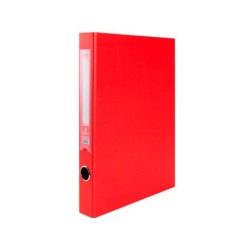 Carpeta de 2 anillas 25mm mixt as liderpapel folio forrado papercoat con ollao y tarjetero color rojo