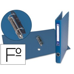 Carpeta de 2 anillas 25mm mixt as liderpapel folio forrado papercoat con ollao y tarjetero color azul
