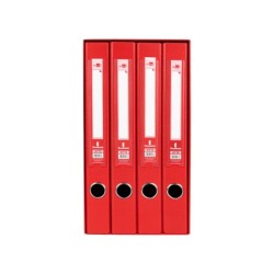 Modulo liderpapel 4 archivadores folio 2 anillas mixtas 25mm rojo