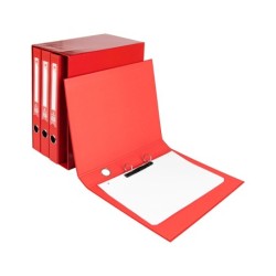 Modulo liderpapel 4 archivadores folio 2 anillas mixtas 25mm rojo