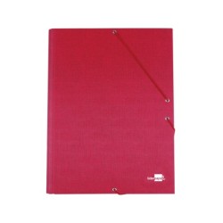 Carpeta liderpapel gomas folio 3 solapas carton forrado roja