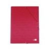 Carpeta liderpapel gomas folio 3 solapas carton forrado roja
