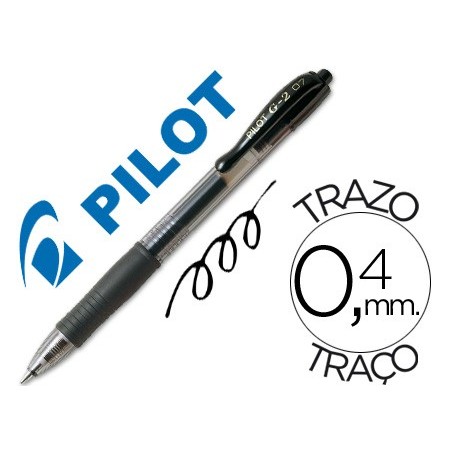 Boligrafo pilot g-2 negro tinta gel retractil sujecion de caucho