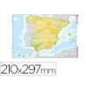 Mapa mudo color din a4 españa fisico