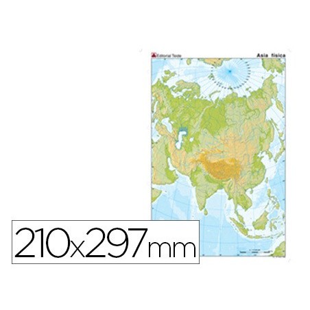 Mapa mudo color din a4 asia fisico