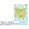 Mapa mudo color din a4 asia fisico