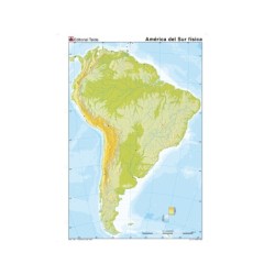 Mapa mudo color din a4 america del sur fisico