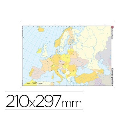 Mapa mudo color din a4 europa politico