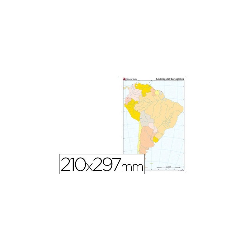Mapa mudo color din a4 america del sur politico