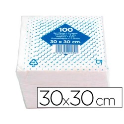 Servilleta algodon 30x30 cm 2 capas paquete de 100 unidades