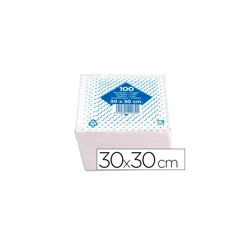 Servilleta algodon 30x30 cm 2 capas paquete de 100 unidades