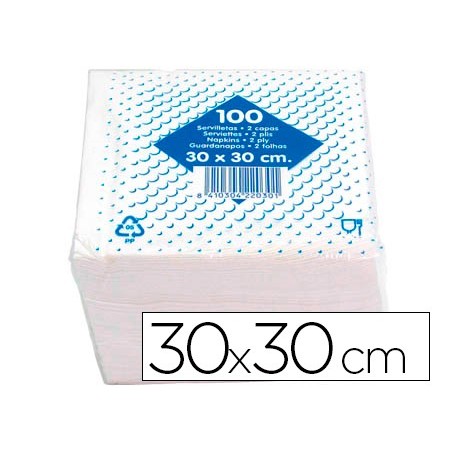 Servilleta algodon 30x30 cm 2 capas paquete de 100 unidades