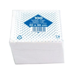 Servilleta algodon 30x30 cm 2 capas paquete de 100 unidades