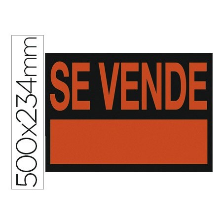 Cartel plastico archivo 2000 \se vende\ rojo fluorescente 500x234 mm