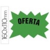 Cartel cartulina etiquetas marcaprecios verde fluorescente 160x110 mm bolsa de 50 etiquetas