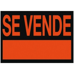 Cartel plastico archivo 2000 \se vende\ rojo fluorescente 500x234 mm
