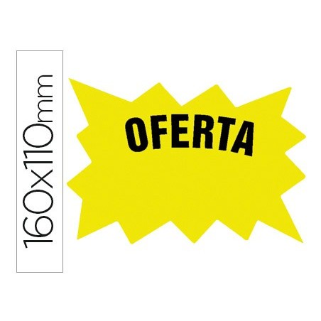 Cartel cartulina etiquetas marcaprecios amarillo fluorescente 160x110 mm bolsa de 50 etiquetas