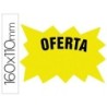 Cartel cartulina etiquetas marcaprecios amarillo fluorescente 160x110 mm bolsa de 50 etiquetas