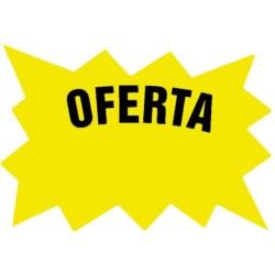 Cartel cartulina etiquetas marcaprecios amarillo fluorescente 160x110 mm bolsa de 50 etiquetas